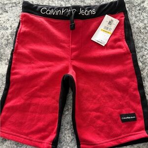 Calvin Klein Red and Black Shorts
